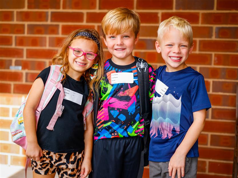 Kindergarten students start their school year